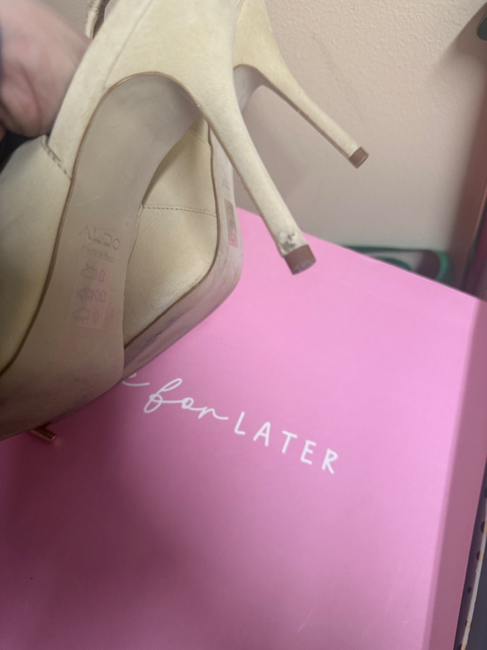 Mother’s Day special ALDO Cream Pointed Toe Slingback Pumps - Picture 6 of 8